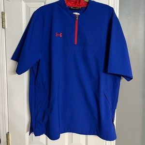 Blue loose fit Under Armour 1/4 zip pullover.